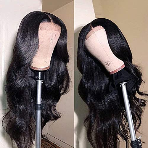 Queen Story Body Wave Lace Front Wig 4x4 HD Lace Front Wigs Human Hair Pre Plucked with Baby Hair Glueless Wigs Human Hair (18inch)