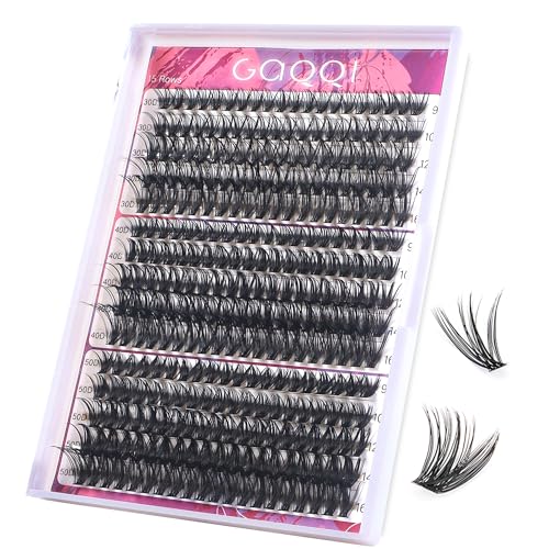 GAQQI Lash Clusters Kit 320Pcs Lash Extension Kit, Mix 9-16mm 304050D D Curl Lash Clusters Kit Eyelash Extension Kit with Lash Glue Remover and Lash Applicator Self Use at Home（304050D-DMIX KIT)