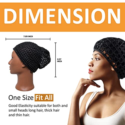 Dena's Combo Mesh Crochet Hair Net | Hair Net For Plopping | Hair Net with Thick Nylon Thread | Hair Net for Sleeping | Crochet Net