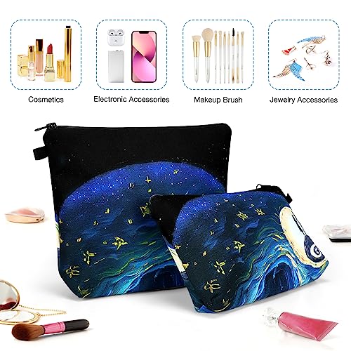 Noozion Makeup Bag for Purse Cute Cosmetic Bag Travel Toiletry Bag Pouch Waterproof Organizer Bag for Women Girls (sunflower)