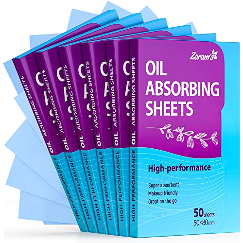 Premium Oil Absorbing Sheets for Face - 6 pack (300 sheets) - Makeup Friendly Oil Blotting Sheets for Face - Blotting Papers for Face with Oily Skin