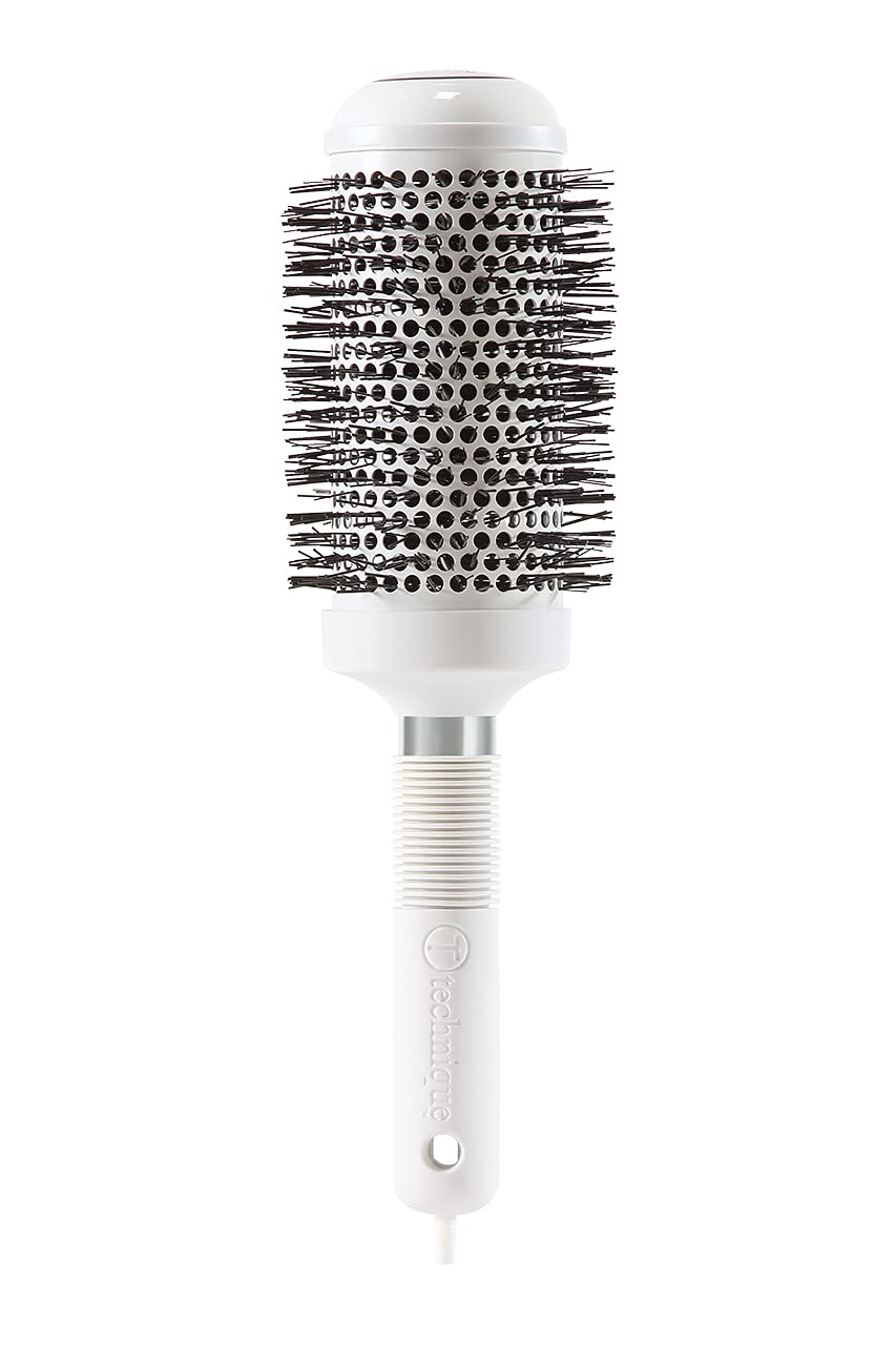 Cricket Technique Silk 2” Thermal Seamless Barrel Hair Brush Ceramic Tourmaline Ionic Bristle Anti-Static Hairbrush for Blow Drying, Curling and Styling for All Hair Types white