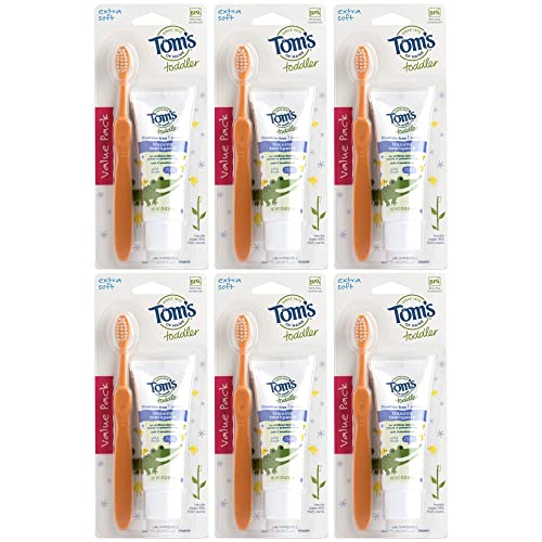 Tom's of Maine Natural Toddler Training Toothpaste, Mild Fruit, 1 Count (Pack of 6)