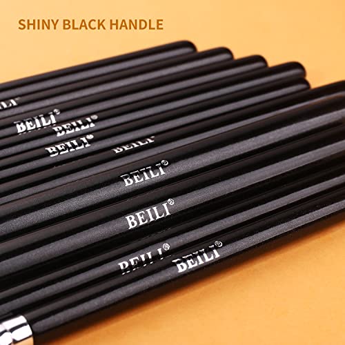 BEILI Eye Makeup Brushes 15pcs Eyeshadow Brushes Soft Synthetic-Natural Hair Eye Shadows Blending Concealers Eyebrow Eyeliner Professional Make Up Brushes Set