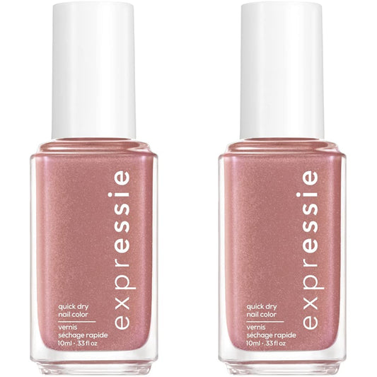 Essie expressie, Quick-Dry Nail Polish, 8-Free Vegan, Nude Pink, Checked In, 0.33 fl oz (Pack of 2)