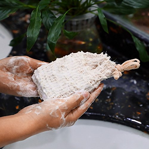 15 Pieces Soap Saver Bag Soap Pouch Sisal Mesh Soap Bag Drawstring (Natural)