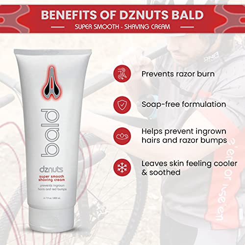 dznuts Men's Pro Chamois Cream with Women’s Bliss Chamois Cream and Bald Super Smooth Shaving Cream - Anti -Chafing Cream for Saddle Sores, Helps Prevent Razor Burns, Ingrown Hairs and Cuts