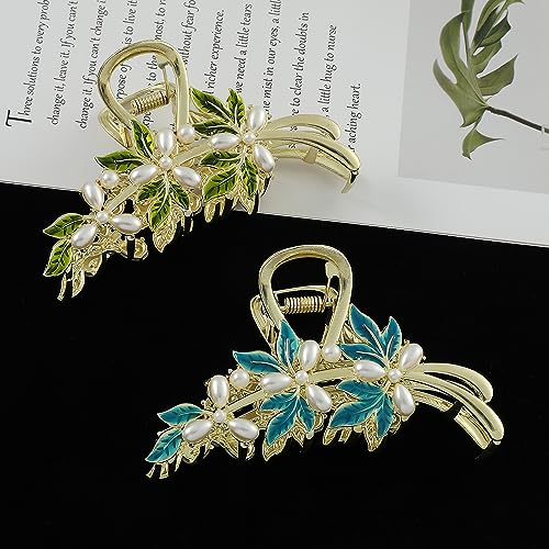 Eddie Munson Flower Leaf Hair Claw Clips Set for Women Girls-Butterfly Metal Large Hairpin Claw Clips-Hair Accessories for Thin Thick Hair Long Short Hair for Girls Women (3 PCS Butterfly+Flower+Leaf)