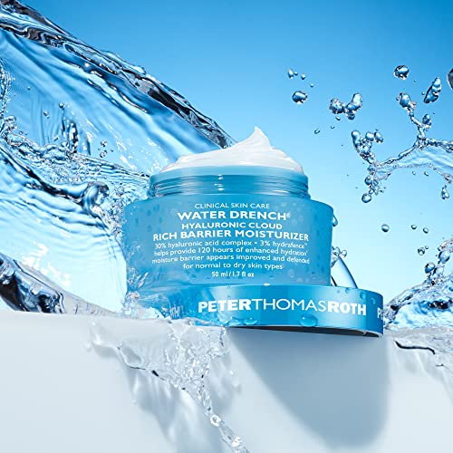 Peter Thomas Roth | Water Drench Hyaluronic Cloud Rich Barrier Moisturizer, Skin Barrier Cream, Hyaluronic Acid Moisturizer, Moisturizer For Dry Skin