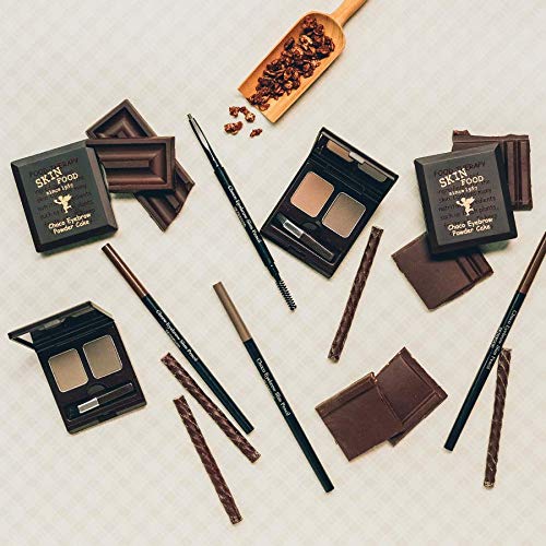 SKINFOOD Choco Eyebrow Powder Cake from Real Cacao - Eyebrow Powder Duo Palette with Minerals - Great Gifts Ideas for Women, Mom, Teacher, Officemate, Sister, Best Friend (#2 Grey Brown)