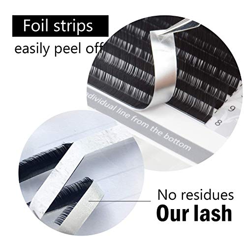 NAGARAKU Eyelash Extensions Individual Lashes 0.20mm B curl 7-15mm Mix Tray Classic Matte Black Natural Faux Mink 16 rows