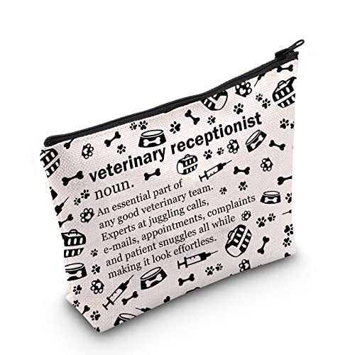 POFULL Veterinary Gift Vet Receptionist Definition Cosmetic Bag Vet Clinic Gift (Black Veterinary Receptionist Bag)