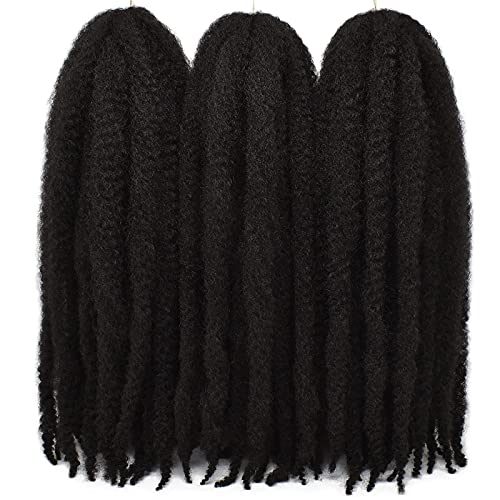 Ms.Priceless 24 Inch Marley Hair Marley Twist Braiding Hair for Faux Locs for Butterfly Locs Long Afro Kinky Cuban Twist Crochet hair for Black Woman Grey Color (T1B/Silver, 3Packs-24 Inch)