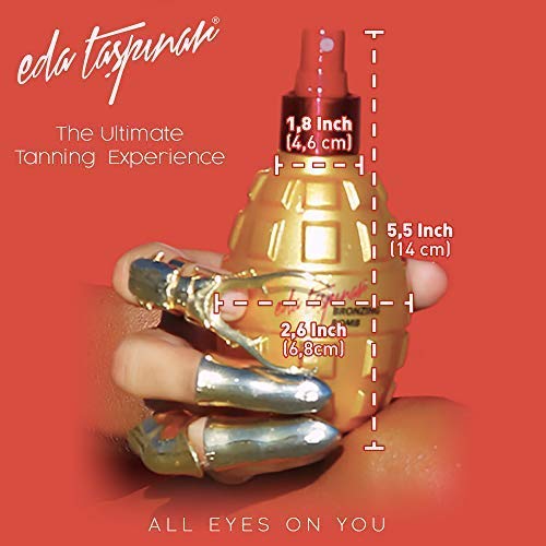 Eda Taspinar Bronzing Bomb SPF 0, Tanning Oil Spray for Accelerated Dark Mediterranean Tan, For Professional Tanners Only, All Eyes On You! (200 ml/6.8 fl oz) 1 Pack