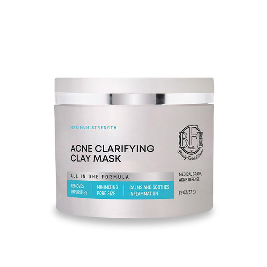 Acne Treatment Clay Mask- Clears Away Clogged Pores, Blackhead & Whitehead Pimples, Blemishes, Scars & Oily Skin for Face & Body. Ingredients Including Sulfur, Bentonite, Kaolin & Jojoba Oil.