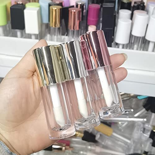 COSIDEA 14pcs Empty 6ml big brush Chunky lip gloss tubes for DIY lip gloss,Gold Large doe foot wand lipgloss containers