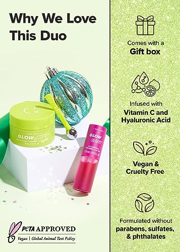 I DEW CARE 2 To Glow Korean Nourishing Vitamin C Duo - Glow Easy and Glow Key | Vitamin C Lip Oil, Eye Cream, Brightening, Gift Box Included, Glass Skin Look, Korean Skincare