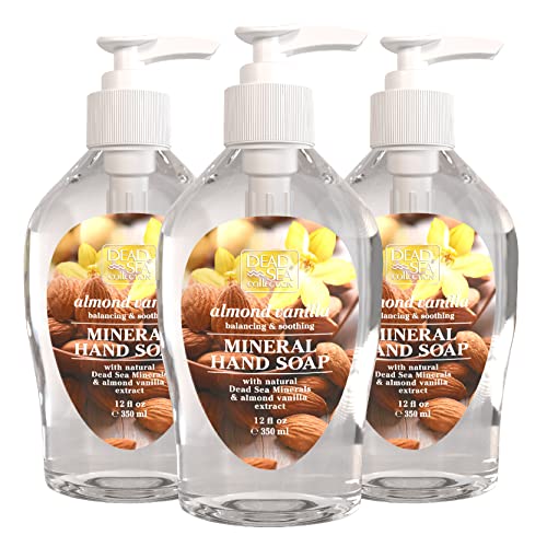 Dead Sea Collection Almond Vanilla Hand Soap – Liquid Hand Soap for All Skin Types – Pack of 3 (12 Fl. Oz. Each)