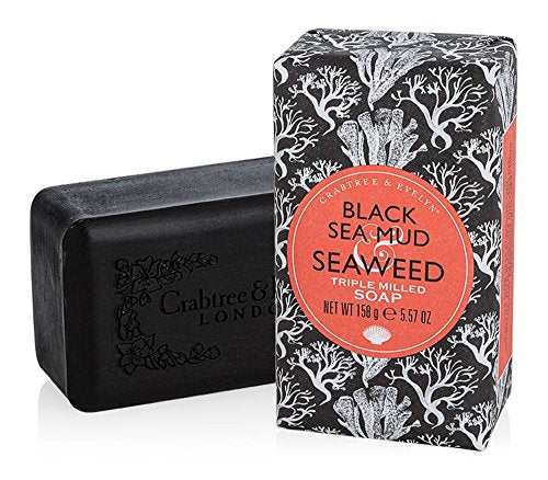 Crabtree & Evelyn Triple Milled Soap, Black Sea Mud and Seaweed, 4.9 oz