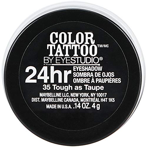 Maybelline New York Eyestudio ColorTattoo Metal 24HR Cream Gel Eyeshadow, Tough as Taupe, 0.14 Ounce (1 Count)