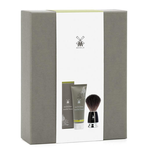 MÜHLE STARTER SET Aloe Vera Shaving Cream & RYTMO Black Fibre Shaving Brush