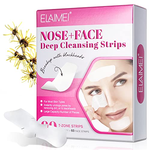 PEDSCBG Nose Strips Blackhead Remover, 90pcs Nose Pore Strips Face with Natural Charcoal, Deep Cleansing Nose Strips for Removal and Pore Unclogging (90 pcs Nose Strips women)