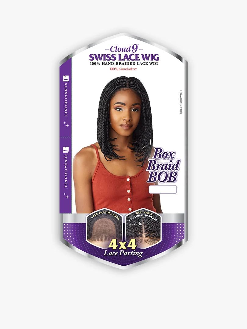 Sensationnel Cloud 9 4x4 Hand Braided Swiss Lace Front Wig - BOX BRAID BOB (SM1B/27)