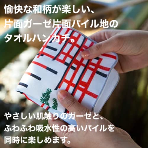 NOREN Japanese Towel Handkerchief (JAPANORAMA) / Made in Japan, 100% cotton, Washcloth, Face Towel, Soft Towel, Absorbent, fluffy,Baby Washcloth, Men's, Women's, Kids (Crane and Pine)