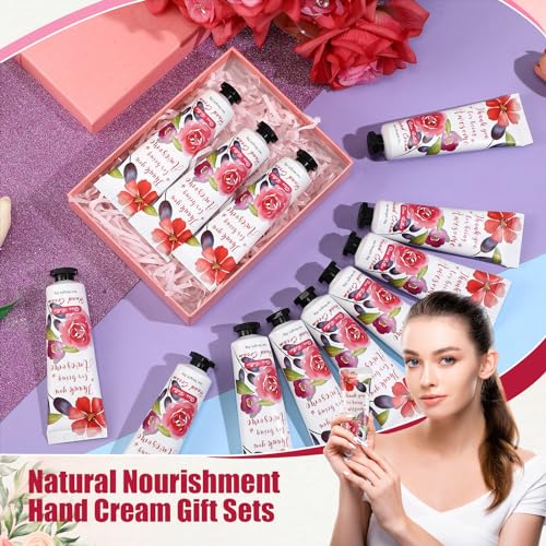 Dansib Teacher Gifts Lotion Bulk for Women Thank You Hand Cream Gift Set Travel Hand Lotion Bulk Gifts for Coworkers Nurse Mother's Day(12 Pcs)