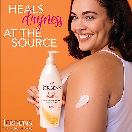 Jergens Ultra Healing Dry Skin Moisturizer, Body and Hand Lotion, for Absorption into Extra Dry Skin, 21 Ounce, with HYDRALUCENCE blend, Vitamins C, E, and B5