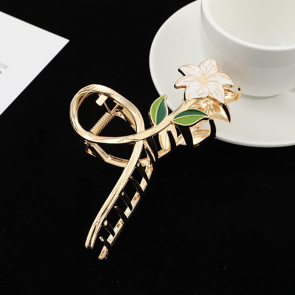 Eddie Munson Flower Leaf Hair Claw Clips Set for Women Girls-Butterfly Metal Large Hairpin Claw Clips-Hair Accessories for Thin Hair Thick Hair Long Hair Short Hair for Girls Women (Flower)