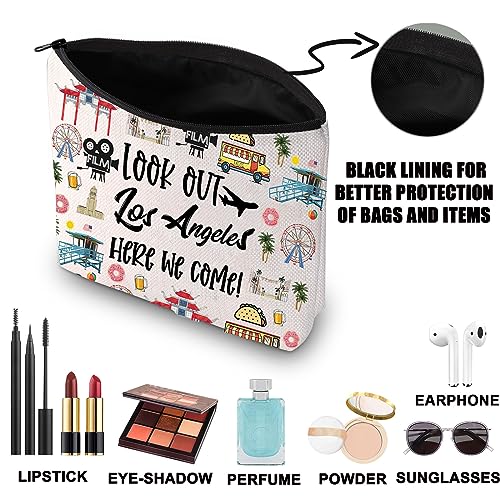 JNIAP Los Angeles Makeup Bag Los Angeles Trip Gifts Los Angeles Travel Bag Los Angeles Toiletry Bag Los Angeles Travel Gifts (look los angeles TG)