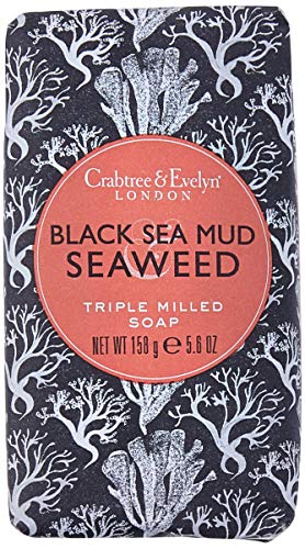 Crabtree & Evelyn Triple Milled Soap, Black Sea Mud and Seaweed, 4.9 oz