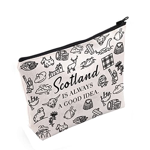 POFULL Scotland Trip Gift Scotland Is Always A Good Idea Cosmetic Bag Edinburgh Gift (Scotland Is Always Cosmetic Bag)