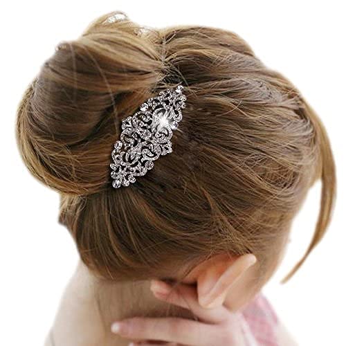 EVER FAITH 1920s Wedding Hair Accessories Austrian Crystal Bridal Art Deco Vintage Hair Piece Side Comb for Women Bride Clear Gold-Tone