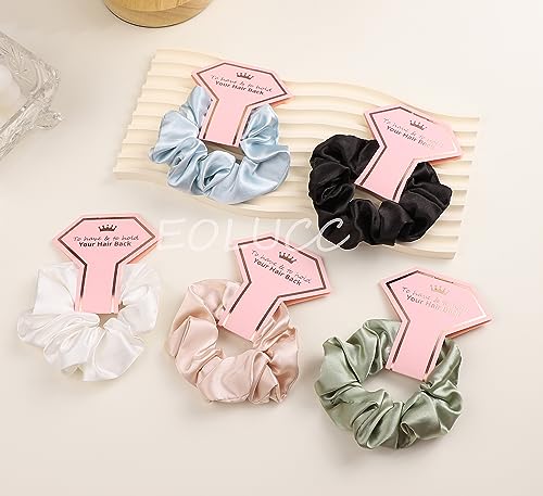 Satin Bridesmaid Scrunchies Bridesmaid Proposal Gifts Set of 14 Bachelorette Hair Ties Scrunchies Bachelorette Party Favors for Bridal Wedding Parties-(White & Baby Blue)