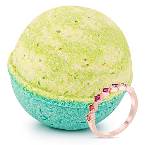 Kate Bissett Calm Lavender Bath Bomb with Jewelry Inside (Surprise Jewelry Valued at $25 to $5,000) Made in USA, Perfect for Bubble Spa Bath. Handmade Ring Size 05