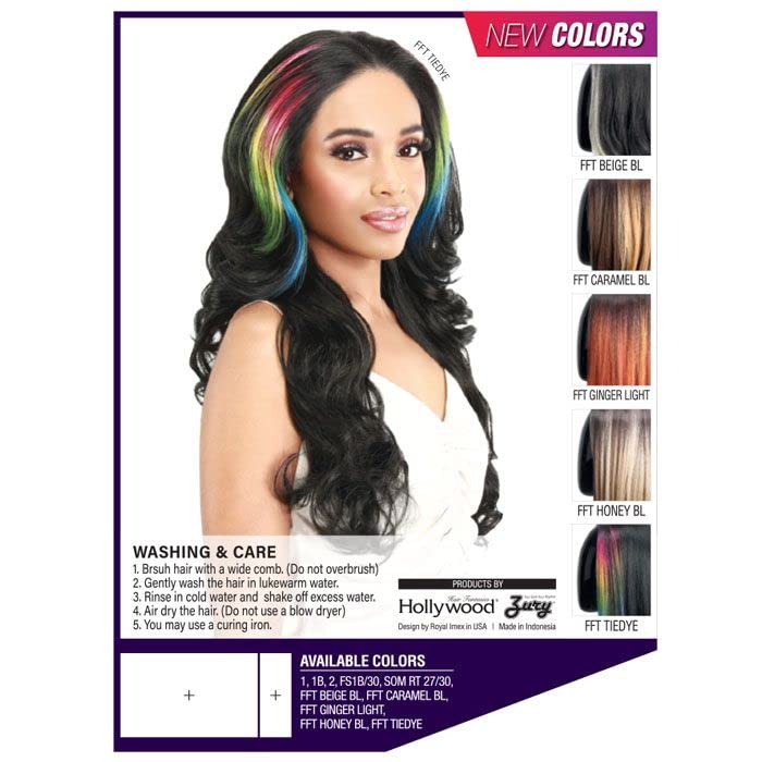 Zury Sis Human Hair Blend 13x4 HD Lace Front Wig - PM-FP LACE -NADIA (Color:FFT TIEDYE)