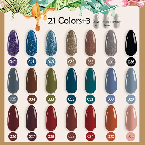 Mikotogel Nail Polish Kit Top Coat Romance Rebellion, 2023 Polish Set for Girls Women (Autumn/Winter Series - 24)