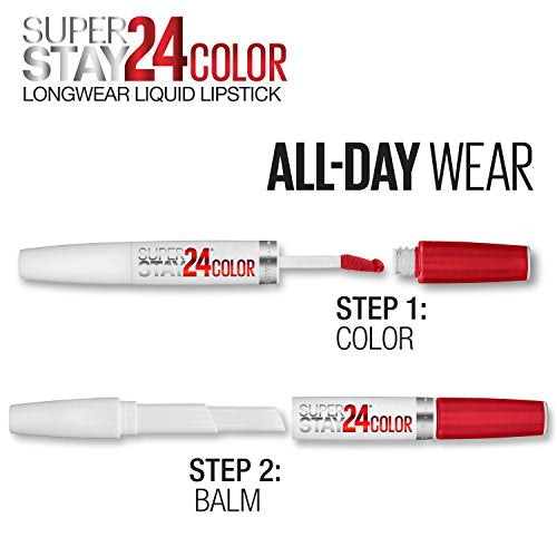 Maybelline Super Stay 24, 2-Step Liquid Lipstick Makeup, Long Lasting Highly Pigmented Color with Moisturizing Balm, Unlimited Raisin, Purple, 1 Count