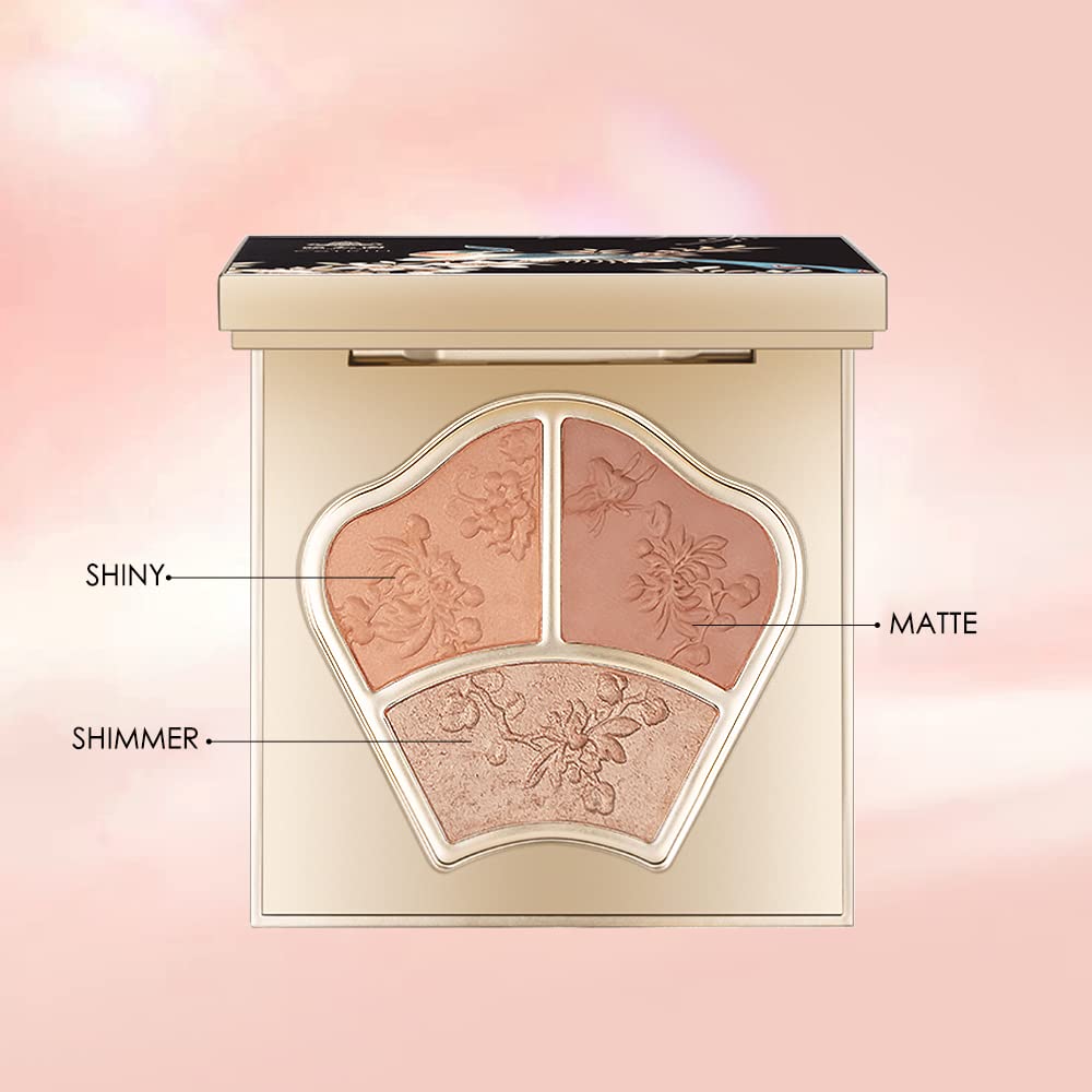 CATKIN Powder Blush Pink Nude Eyeshadow Palette Cheek Highlighter Makeup Palette (C02 Orange)