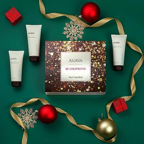 AHAVA Work that Body Gift Set - Includes Mineral Body Lotion, Mineral Hand Cream & Mineral Shower Gel, Enriched with Exclusive Dead Sea Mineral Blend Osmoter, 3 x 3.4 Fl.Oz