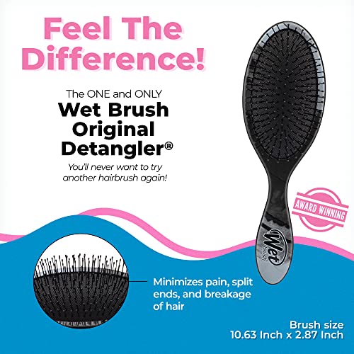 Wet Brush Original Detangler Hair Brush, Gravel - All Hair Types - Ultra-Soft IntelliFlex Detangler Bristles Glide Through Tangles with Ease - Pain-Free Comb for Men & Women