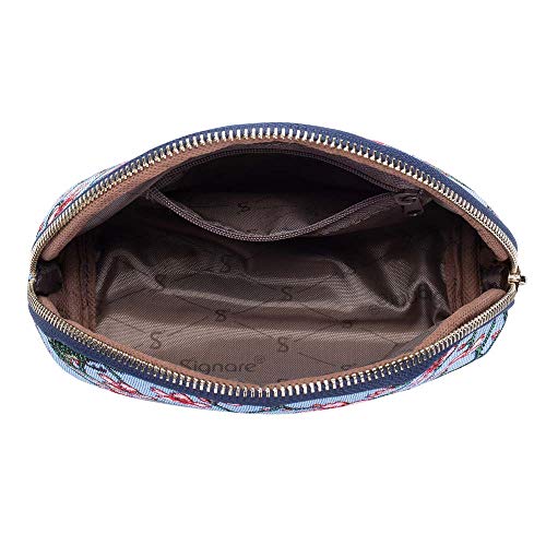 Signare Tapestry Cosmetic Bag Toiletry Makeup Bag for Women With Playful Puppy Dog Design (COSM-PUPPY)