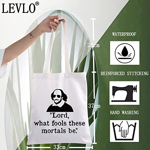 LEVLO Shakespeare Cosmetic Make Up Bag Shakespeare Fans Gift Lord What Fools These Mortals Be Zipper Pouch Bag(What Fools)