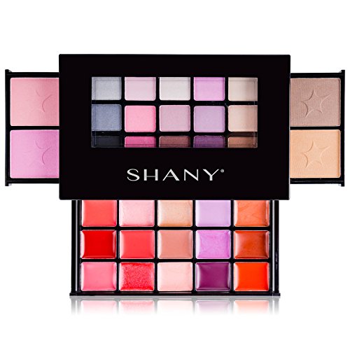 SHANY Fierce & Flawless All-in-One Makeup Set Compact with Mirror, 15 Eye Shadows, 2 Bronzers, 2 Blushes and 15 Lip/Eye Glosses - Applicators Included (Pack of 2)