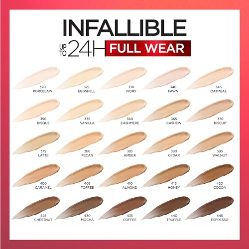 L'Oreal Paris Makeup Infallible Full Wear Waterproof Matte Concealer, Full Coverage, Vanilla, 0.33 fl. oz.