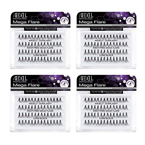 Ardell False Eyelashes Triple Individuals Knot-Free Long Black 4 Pack