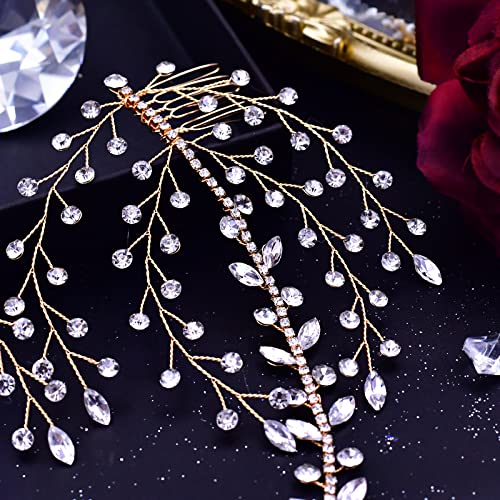 HONGMEI Wedding Bridal Crystal Headband for Woman Rhinestone Hair Comb Wedding Headdress Wedding Headpiece for Bride