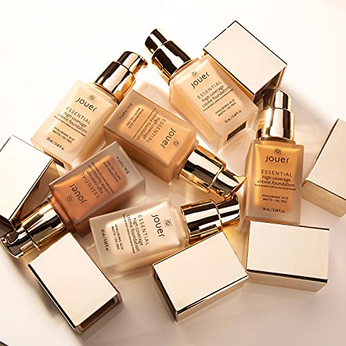 Jouer Essential High Coverage Crème Foundation - Available in 50 Shades for All Skin Tones - Healthy Ingredients - Paraben, Gluten & Cruelty Free - Vegan Friendly